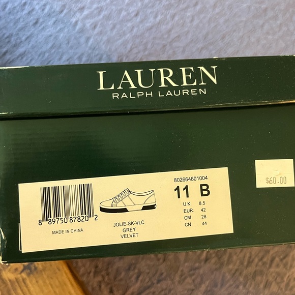 Lauren Grey Velvet Sneakers - Picture 6 of 10